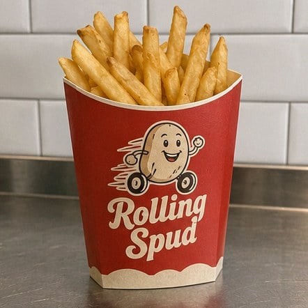 Custom-printed classic 12oz fry cup with a custom logo