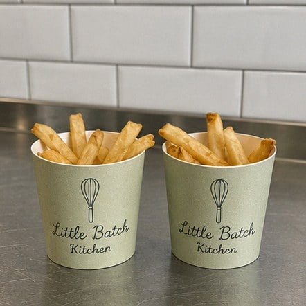 Custom-printed mini sample-size fry cup